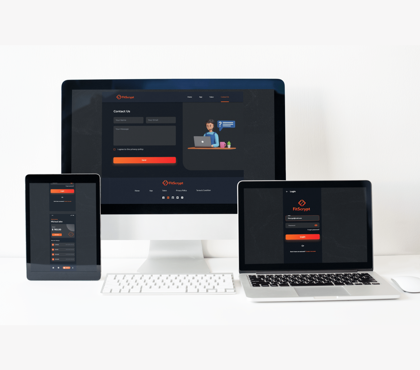 FitScrypt multi-device product presentation