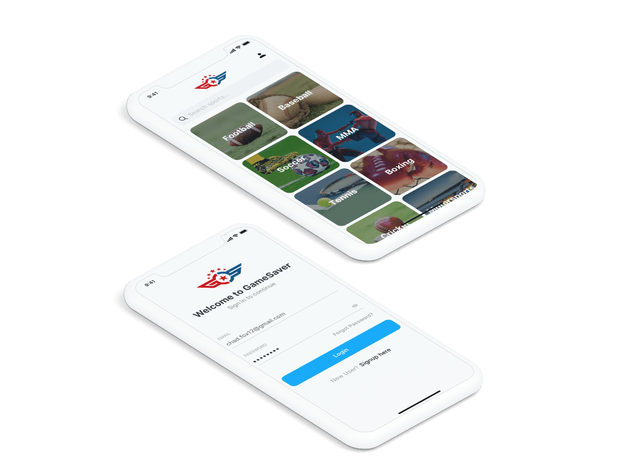GameSaver sports application product visual