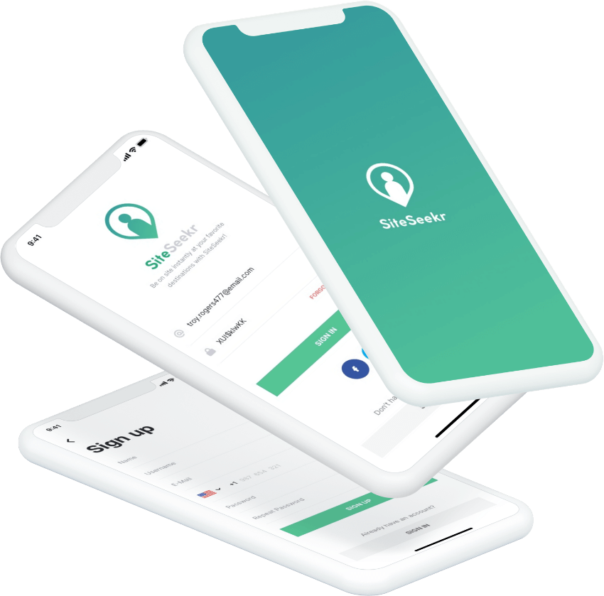 SiteSeekr mobile app product visual