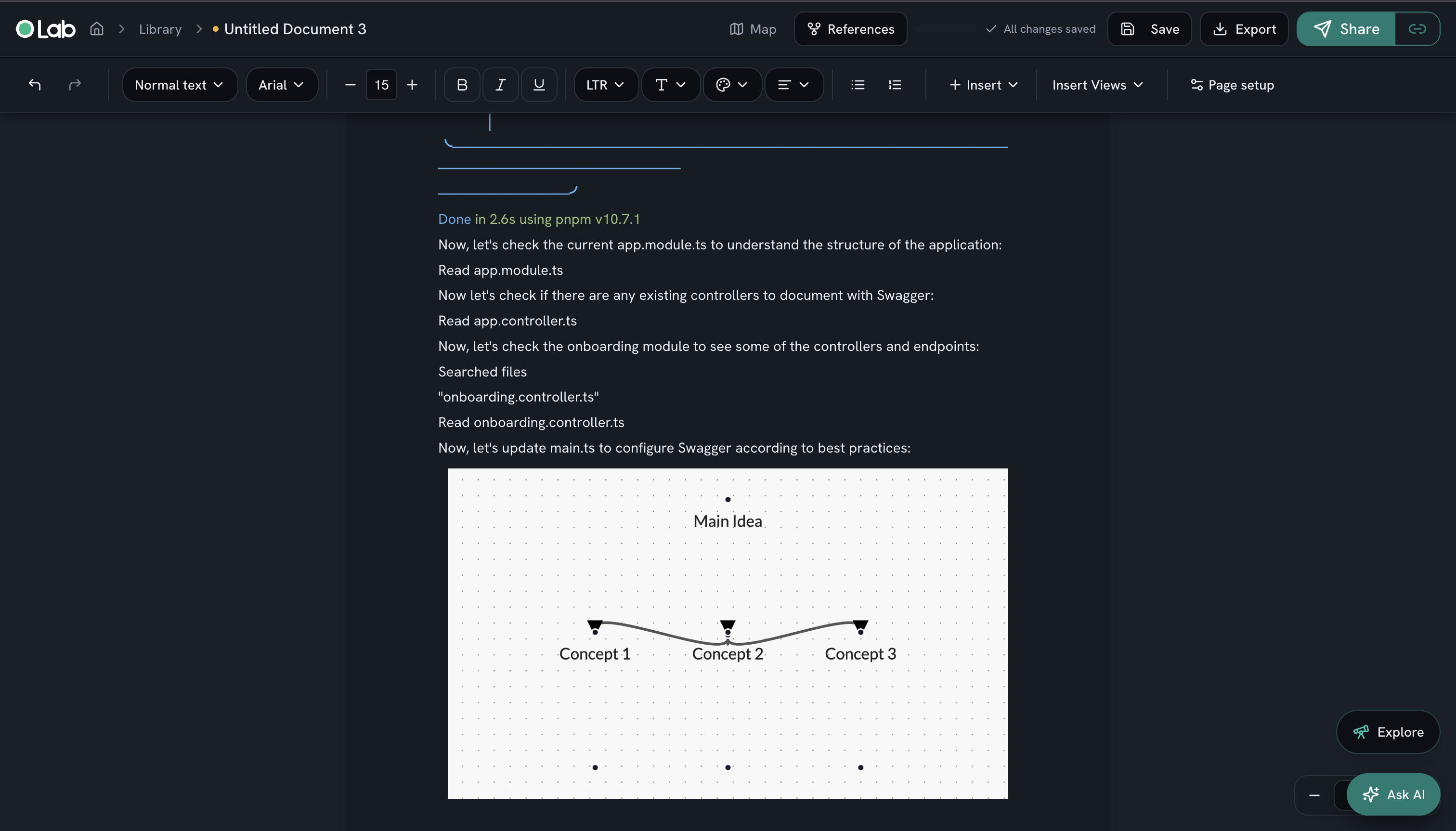 OLAB document editor