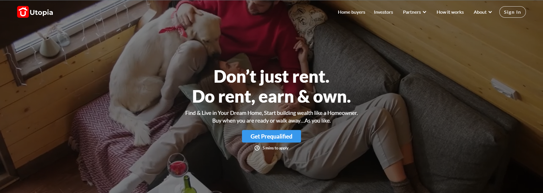 Utopia Homes website hero