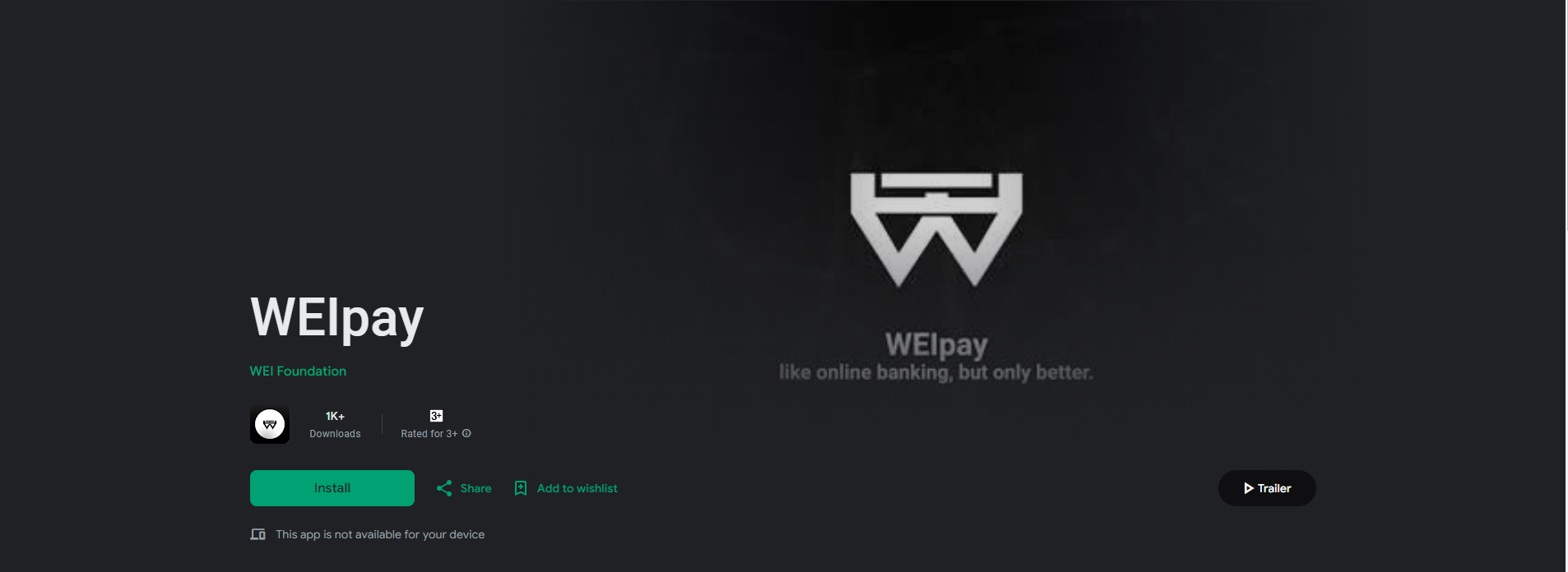 WEIpay Android app presentation